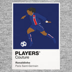 Ronaldinho PSG Icon Frame Men's Hoodie — Gray Artwork