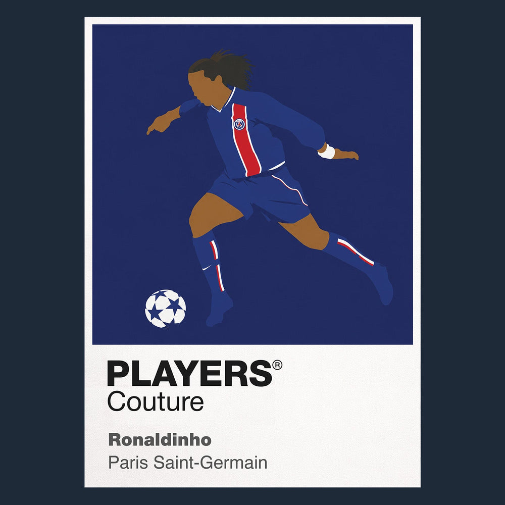 Ronaldinho PSG Icon Frame Men's Hoodie — Navy Artwork