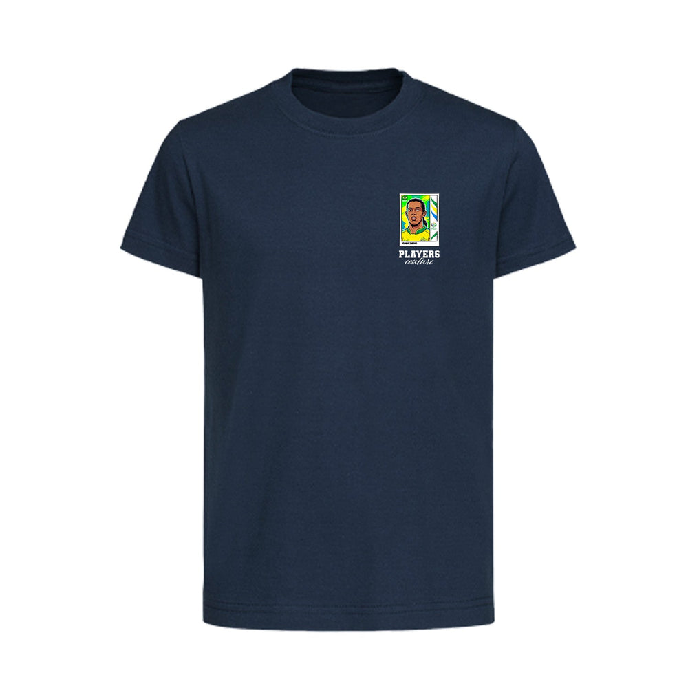 Ronaldinho World Cup Sticker Kids T-Shirt – ronaldinho sticker kids navy tshirt Players Couture design