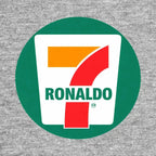 Ronaldo 7 Logo Men's Hoodie – grey close-up detail shot of the Ronaldo 7 Players Couture logo design