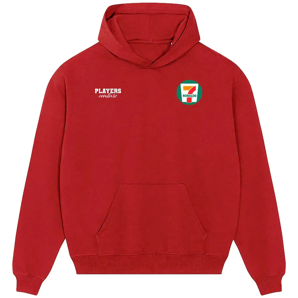 Ronaldo 7 Logo Players Couture Men's Casual Hoodie - Red / S | Al-Nassr, Fashion Collection, Football, Hoodies, Juventus, Manchester United, Men's, Portugal, Real Madrid, Sporting CP, Volume 1