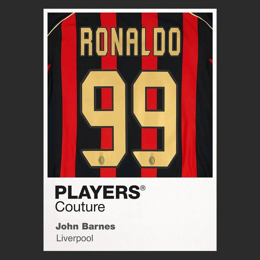 Ronaldo 99 Football Shirt Frame Men's Hoodie – black close-up detail shot of the Ronaldo 99 Football Players Couture logo