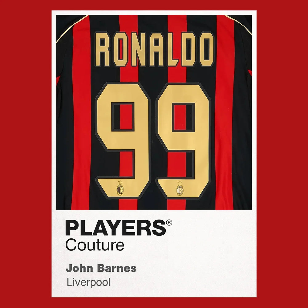 Ronaldo 99 Football Shirt Frame Men's Hoodie – red close-up detail shot of the Ronaldo 99 Football Players Couture logo