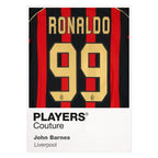 Ronaldo 99 Football Shirt Frame Men's Hoodie – white close-up detail shot of the Ronaldo 99 Football Players Couture logo