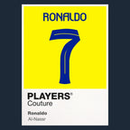 Ronaldo 7 Al-Nassr Football Shirt Frame Men's Hoodie – navy close-up detail shot of the Ronaldo 7 Al-Nassr Football Players