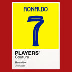 Ronaldo 7 Al-Nassr Football Shirt Frame Men's Hoodie – red close-up detail shot of the Ronaldo 7 Al-Nassr Football Players
