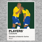Ronaldo and Roberto Carlos Brazil grey Icon Frame artwork detail