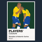 Ronaldo and Roberto Carlos Brazil navy Icon Frame artwork detail