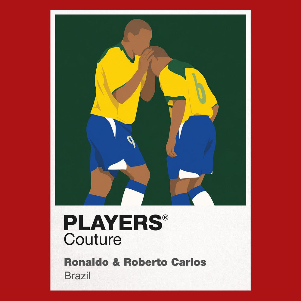 Ronaldo and Roberto Carlos Brazil red Icon Frame artwork detail