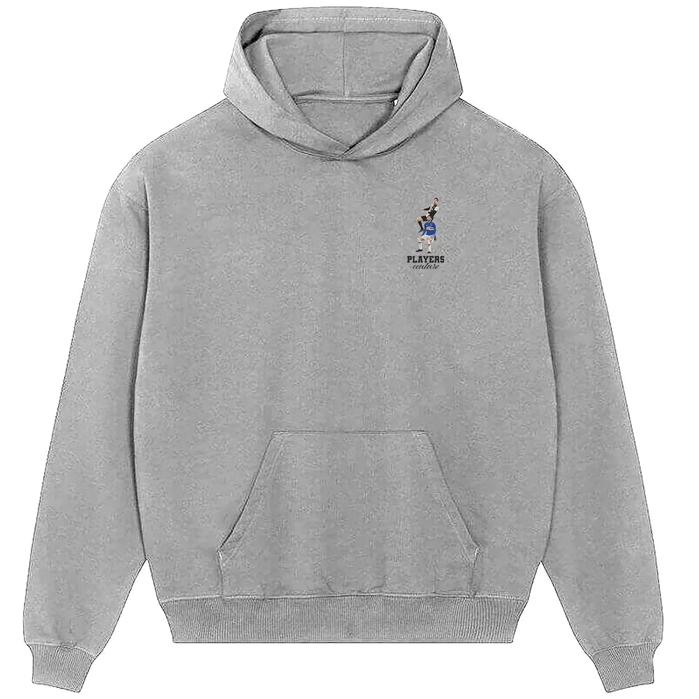 Ronaldo Header hoodie – grey men's hoodie featuring the Ronaldo Header Players Couture logo