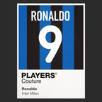 Ronaldo 9 Football Shirt Frame Men's Hoodie – black close-up detail shot of the Ronaldo 9 Football Players Couture logo