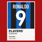 Ronaldo 9 Football Shirt Frame Men's Hoodie – red close-up detail shot of the Ronaldo 9 Football Players Couture logo design
