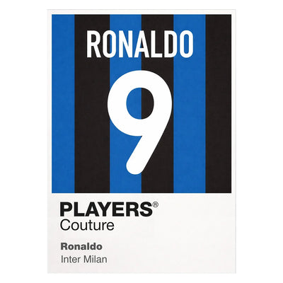 Ronaldo 9 Football Shirt Frame Men's Hoodie – white close-up detail shot of the Ronaldo 9 Football Players Couture logo