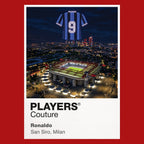 Ronaldo Inter Milan Icons in Lights Frame artwork in red