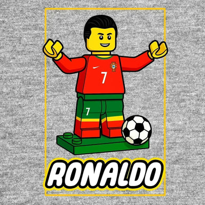 Ronaldo Toy Logo Kids Hoodie – grey close-up detail shot of the Ronaldo Toy Players Couture logo design