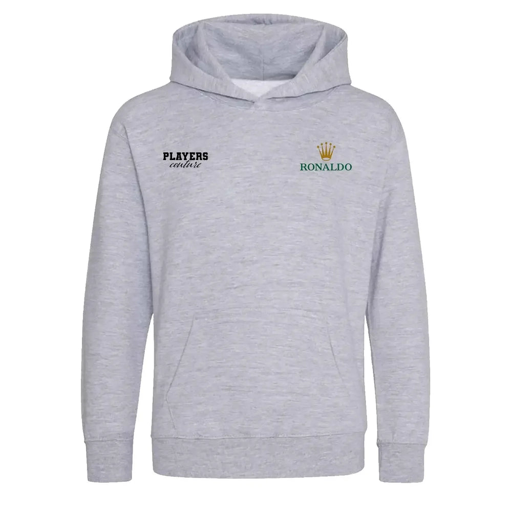 Ronaldo hoodie – grey kids' hoodie featuring the Ronaldo Players Couture logo