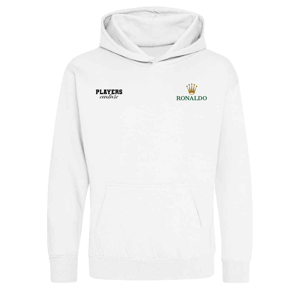 Ronaldo Logo Players Couture Kids Hoodie White