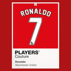 Ronaldo 7 Manchester United Football Shirt Frame Men's Hoodie – red close-up detail shot of the Ronaldo 7 Manchester United