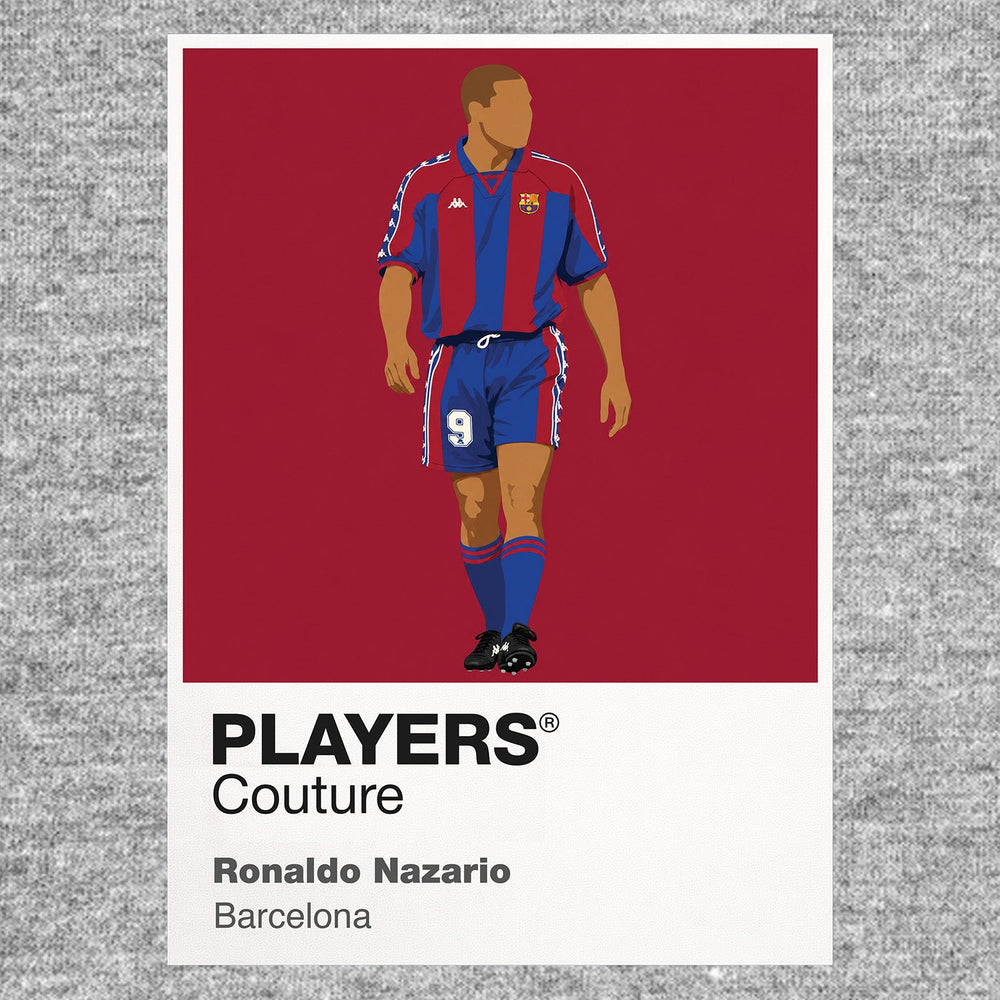 Ronaldo Nazário Barcelona grey Icon Frame artwork detail