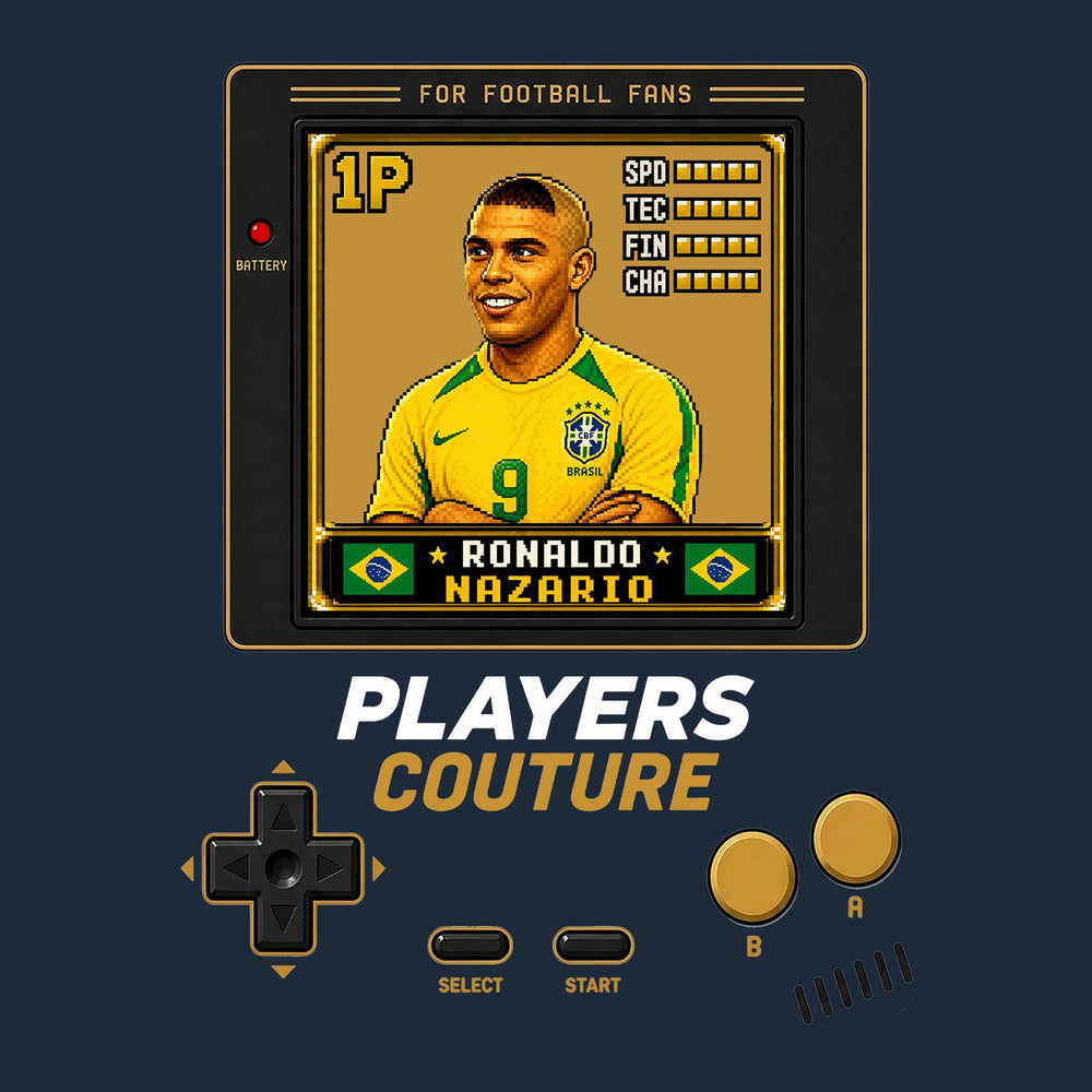 Ronaldo Nazario 1P 8-Bit t-shirt retro gaming design by Players Couture