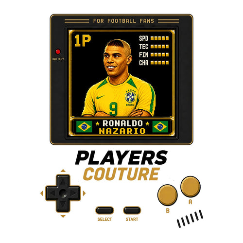 Ronaldo Nazario 1P 8-Bit t-shirt retro gaming design by Players Couture