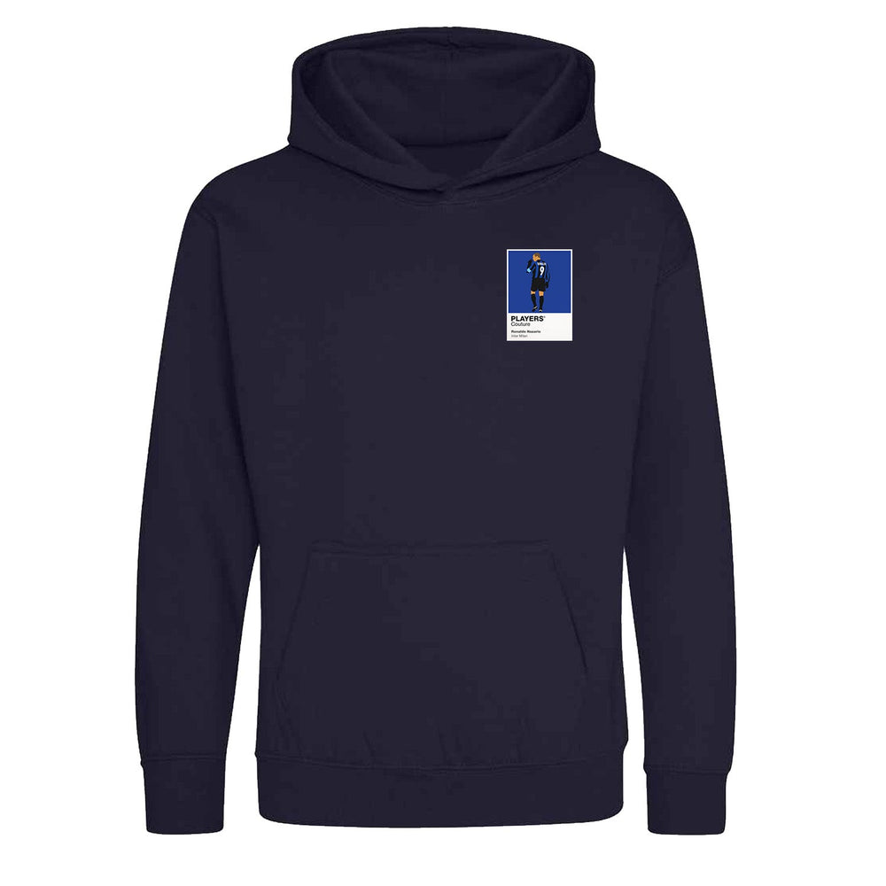 Ronaldo Nazario Inter Milan Icon Frame Kids Hoodie — Navy
