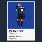 Ronaldo Nazario Inter Milan Icon Frame Men's Hoodie — Navy Artwork