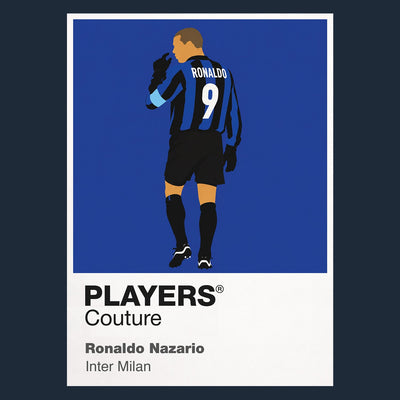 Ronaldo Nazario Inter Milan Icon Frame Men's Hoodie — Navy Artwork