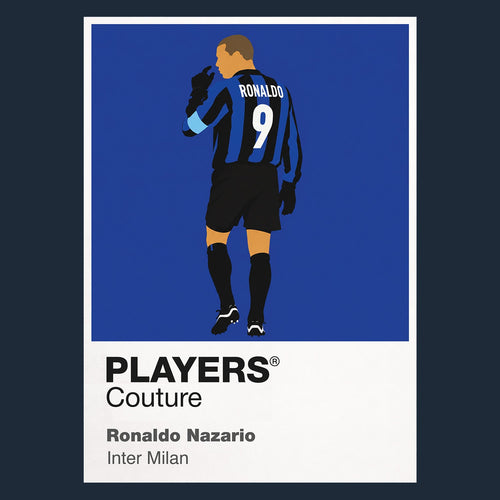 Ronaldo Nazario Inter Milan Icon Frame Men's Hoodie — Navy Artwork