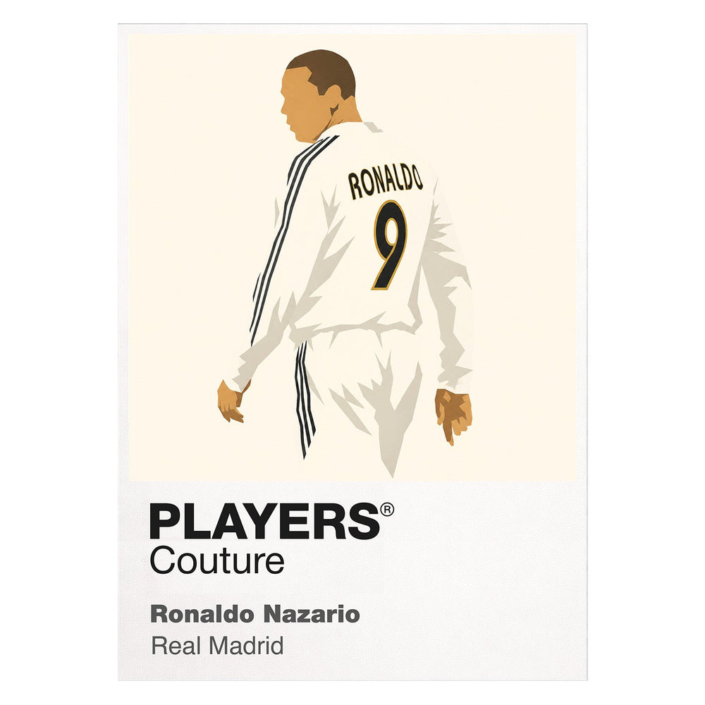 Ronaldo Nazario Real Madrid Icon Frame Kids T-Shirt — White Artwork