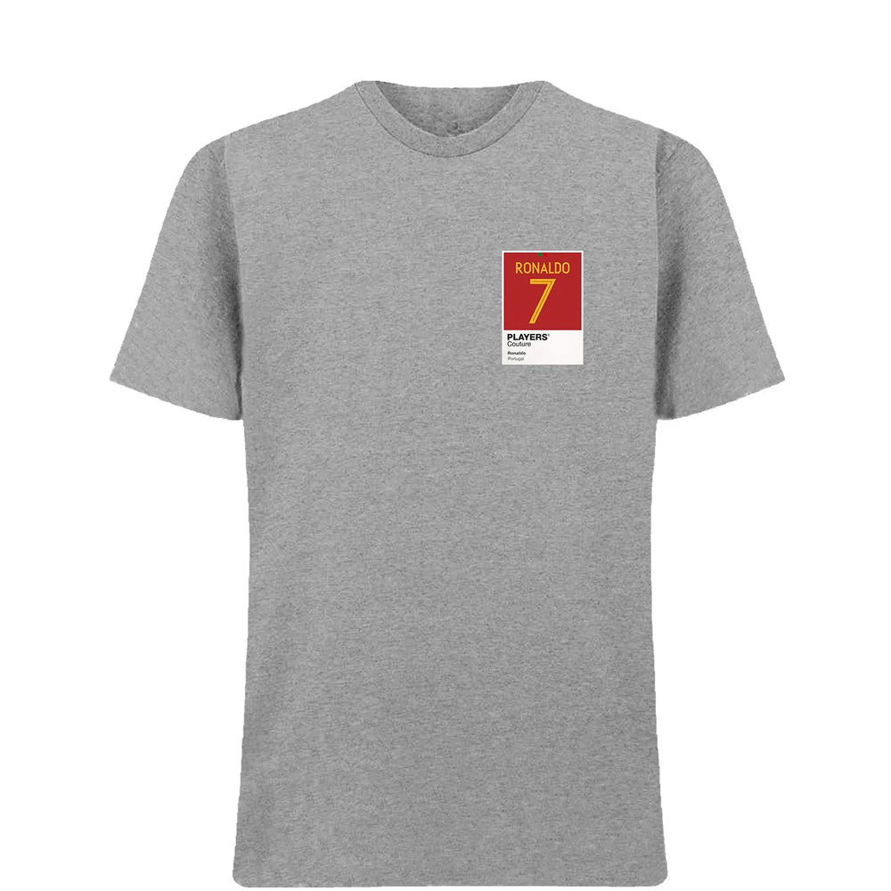 Ronaldo 7 Portugal Football t-shirt – grey men's t-shirt featuring the Ronaldo 7 Portugal Football Players Couture logo