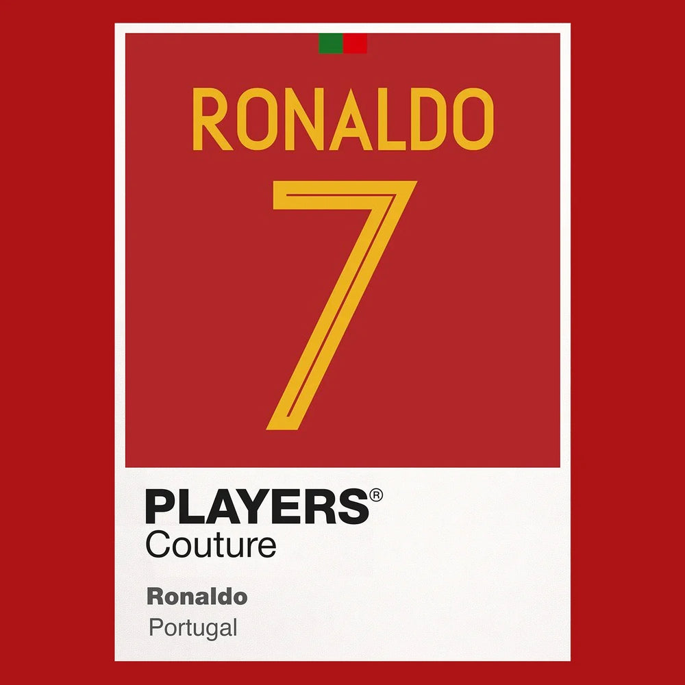 Ronaldo 7 Portugal Football Shirt Frame Men's Hoodie – red close-up detail shot of the Ronaldo 7 Portugal Football Players