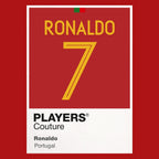 Ronaldo 7 Portugal Football Shirt Frame Men's Hoodie – red close-up detail shot of the Ronaldo 7 Portugal Football Players
