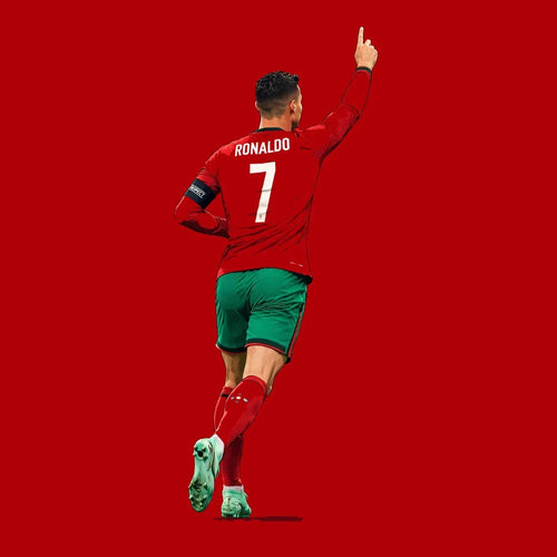 Ronaldo Icon hoodie – red men's hoodie with white Ronaldo Icon letters and Players Couture logo on the chest
