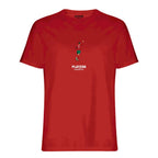 Cristiano Ronaldo Icon t-shirt – red men's t-shirt with white Cristiano Ronaldo Icon letters and Players Couture logo on the