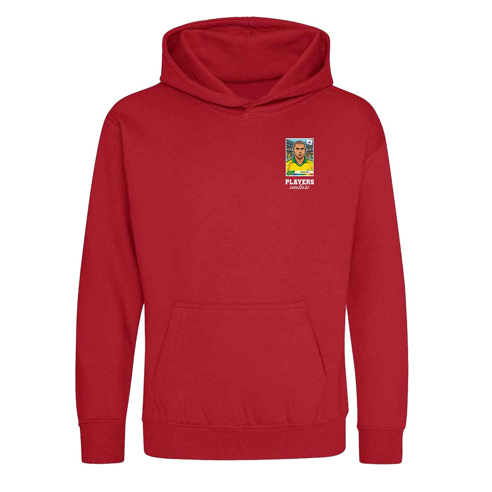 Ronaldo Nazario World Cup Sticker Kids Hoodie – ronaldo r9 98 sticker kids red hoodie Players Couture design