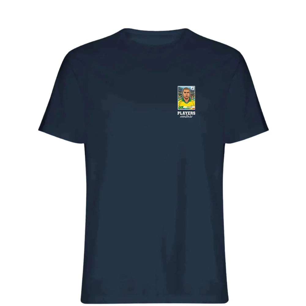 Ronaldo R9 1998 World Cup t-shirt – navy men's t-shirt featuring the Ronaldo R9 1998 World Cup Players Couture logo