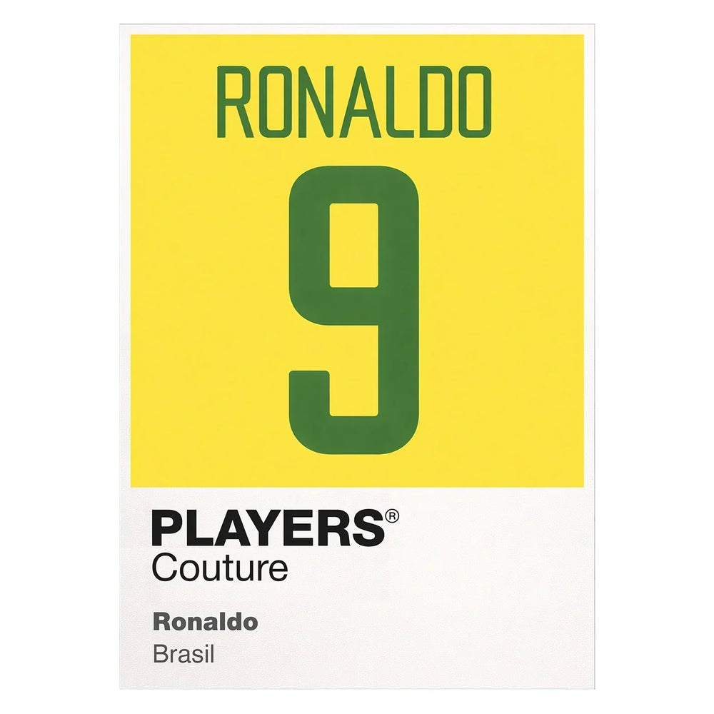 Ronaldo 9 Brazil Football Shirt Frame Men's Hoodie – white close-up detail shot of the Ronaldo 9 Brazil Football Players