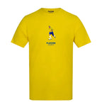 Ronaldo Nazario Icon t-shirt – yellow men's t-shirt with black Ronaldo Nazario Icon letters and Players Couture logo on the