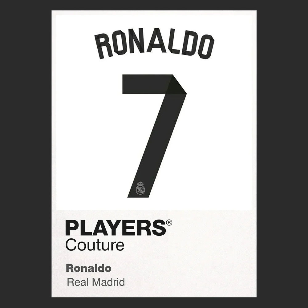 Ronaldo 7 Real Madrid Football Shirt Frame Men's Hoodie – black close-up detail shot of the Ronaldo 7 Real Madrid Football