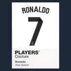 Ronaldo 7 Real Madrid Football Shirt Frame Men's Hoodie – navy close-up detail shot of the Ronaldo 7 Real Madrid Football