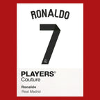 Ronaldo 7 Real Madrid Football Shirt Frame Men's Hoodie – red close-up detail shot of the Ronaldo 7 Real Madrid Football
