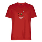 Cristiano Ronaldo Overhead Kick Icon t-shirt – red men's t-shirt with white Cristiano Ronaldo Overhead Kick Icon letters and
