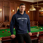 Ronnie O'Sullivan hoodie – navy men's hoodie with white Ronnie O'Sullivan letters and Players Couture logo on the chest
