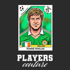 Ronnie Whelan World Cup Sticker Kids T-Shirt – ronnie whelan black Players Couture design