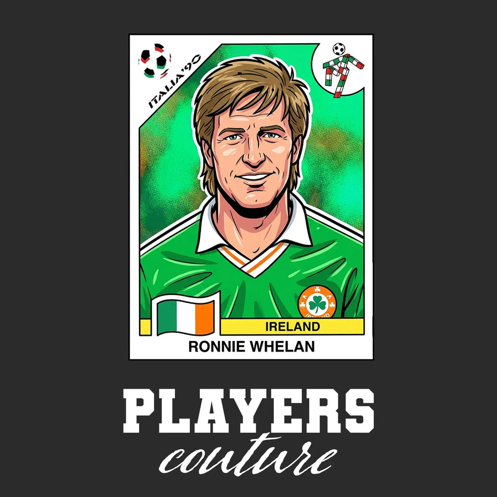 Ronnie Whelan World Cup Sticker Men's Hoodie – ronnie whelan black Players Couture design