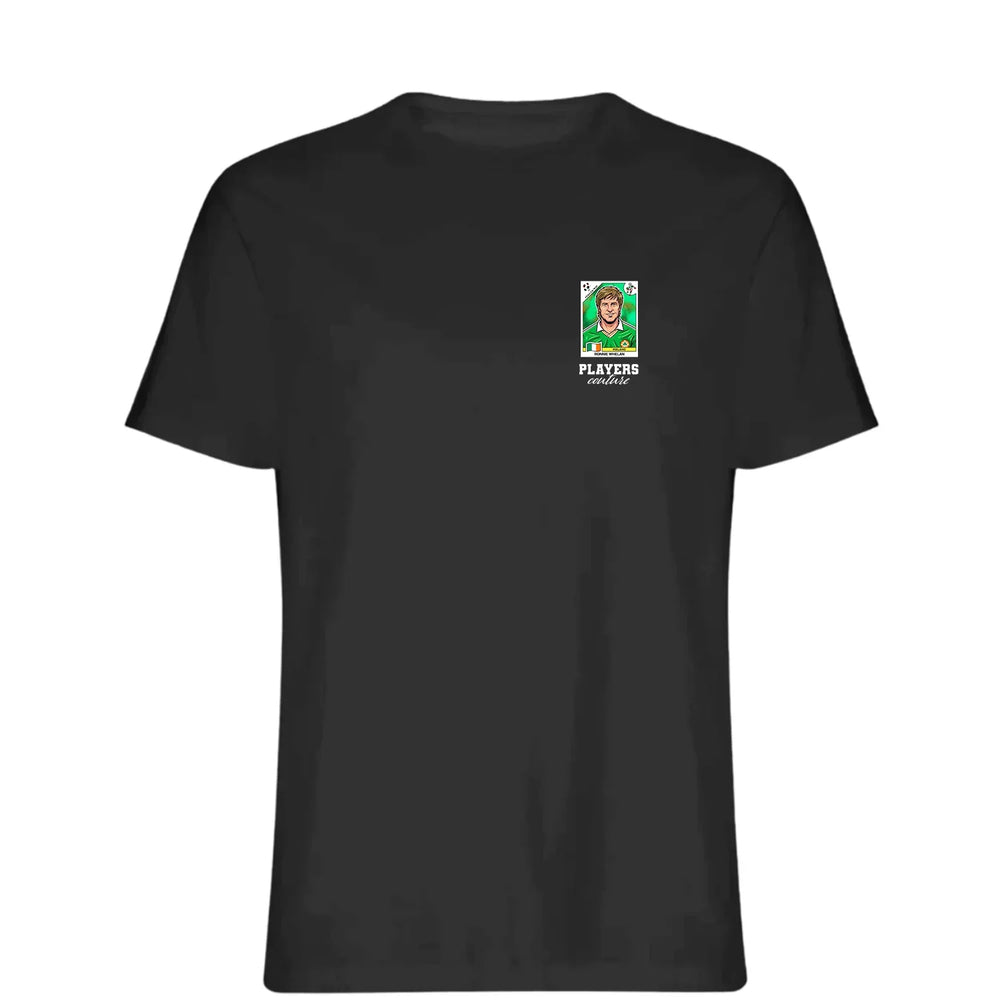 Ronnie Whelan World Cup t-shirt – black men's t-shirt featuring the Ronnie Whelan World Cup Players Couture logo