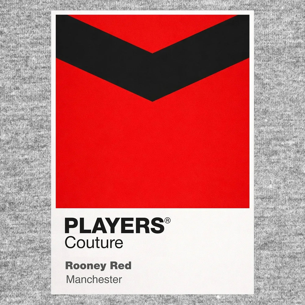 Manchester Rooney Red Classic Football Shirt Colours Frame Men's T-Shirt – red close-up detail shot of the Manchester Rooney