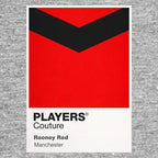 Manchester Rooney Red Classic Football Shirt Colours Frame Men's T-Shirt – red close-up detail shot of the Manchester Rooney