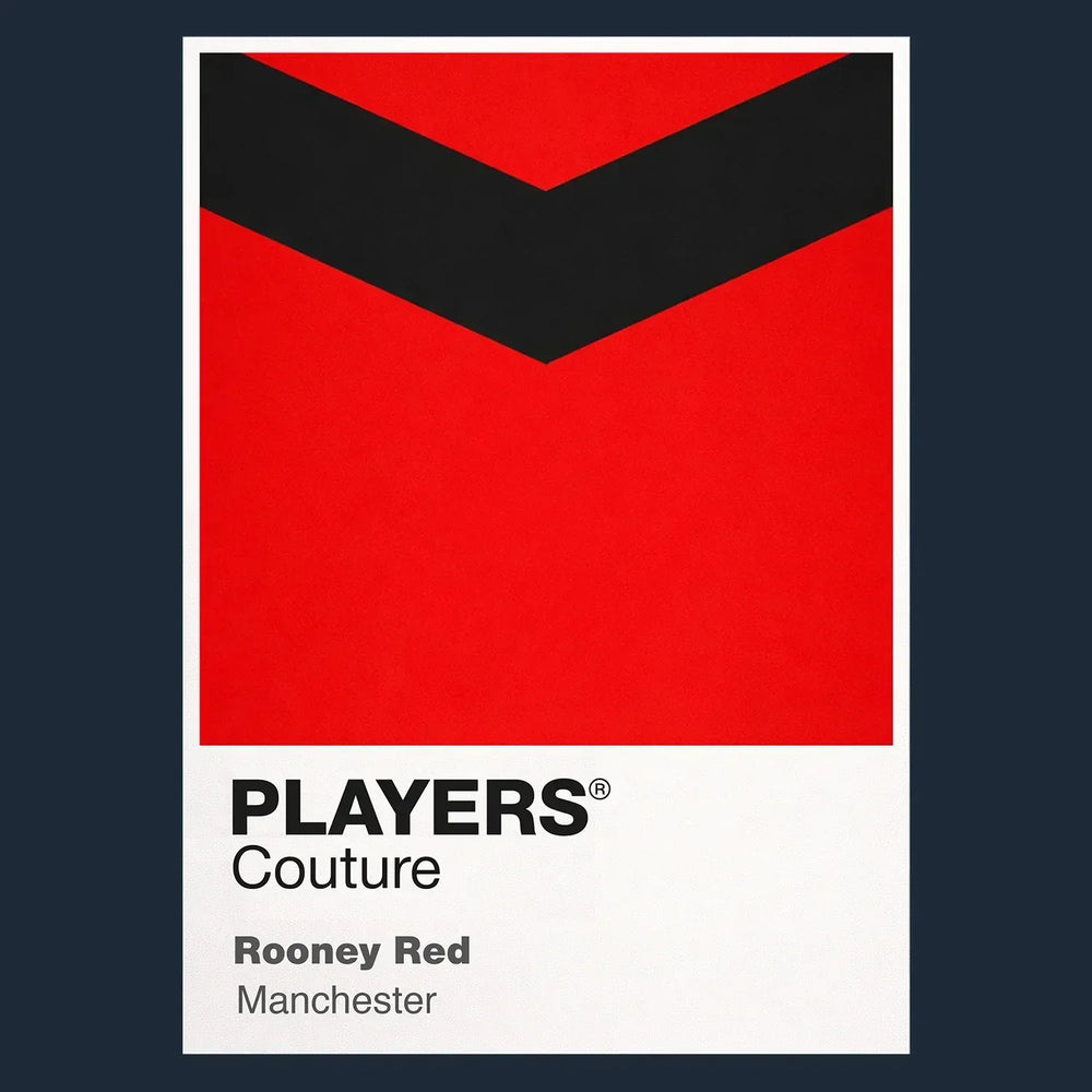 Manchester Rooney Red Classic Football Shirt Colours Frame Men's T-Shirt – red close-up detail shot of the Manchester Rooney